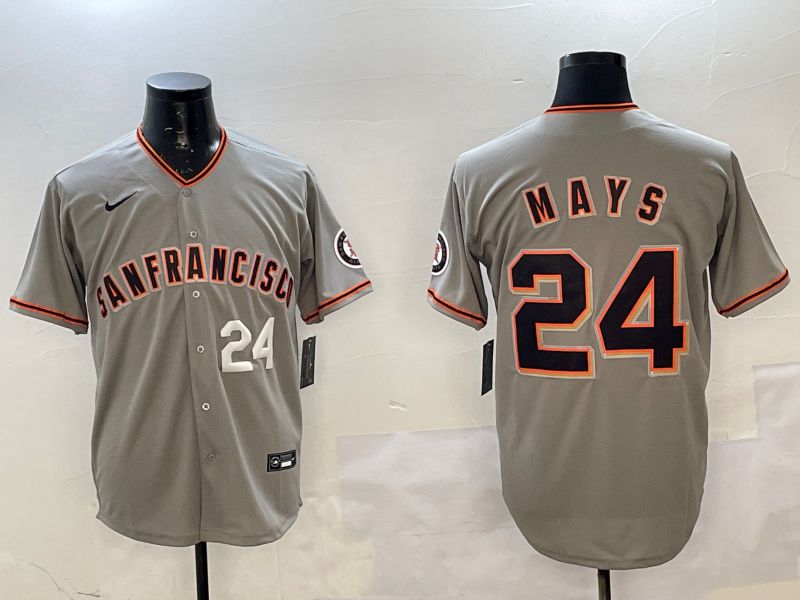 Men San Francisco Giants 24 Mays Grey Game 2025 Nike MLB Jersey style 2